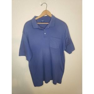 VTG Pendleton Country Traditionals Single Stitch Mens Blue SS Polo Shirt LARGE
